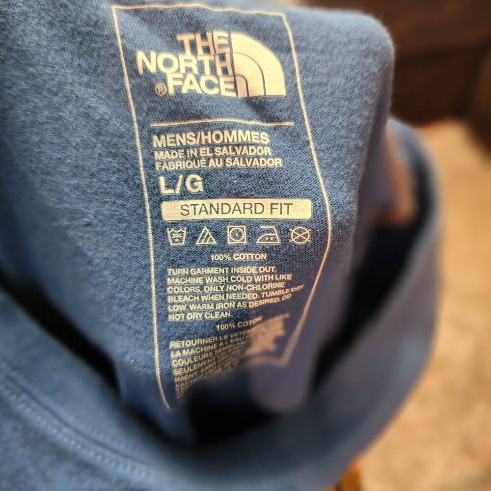 The North Face Freckled Logo T-shirt Mens L Blue 100% Cotton - Picture 3 of 3